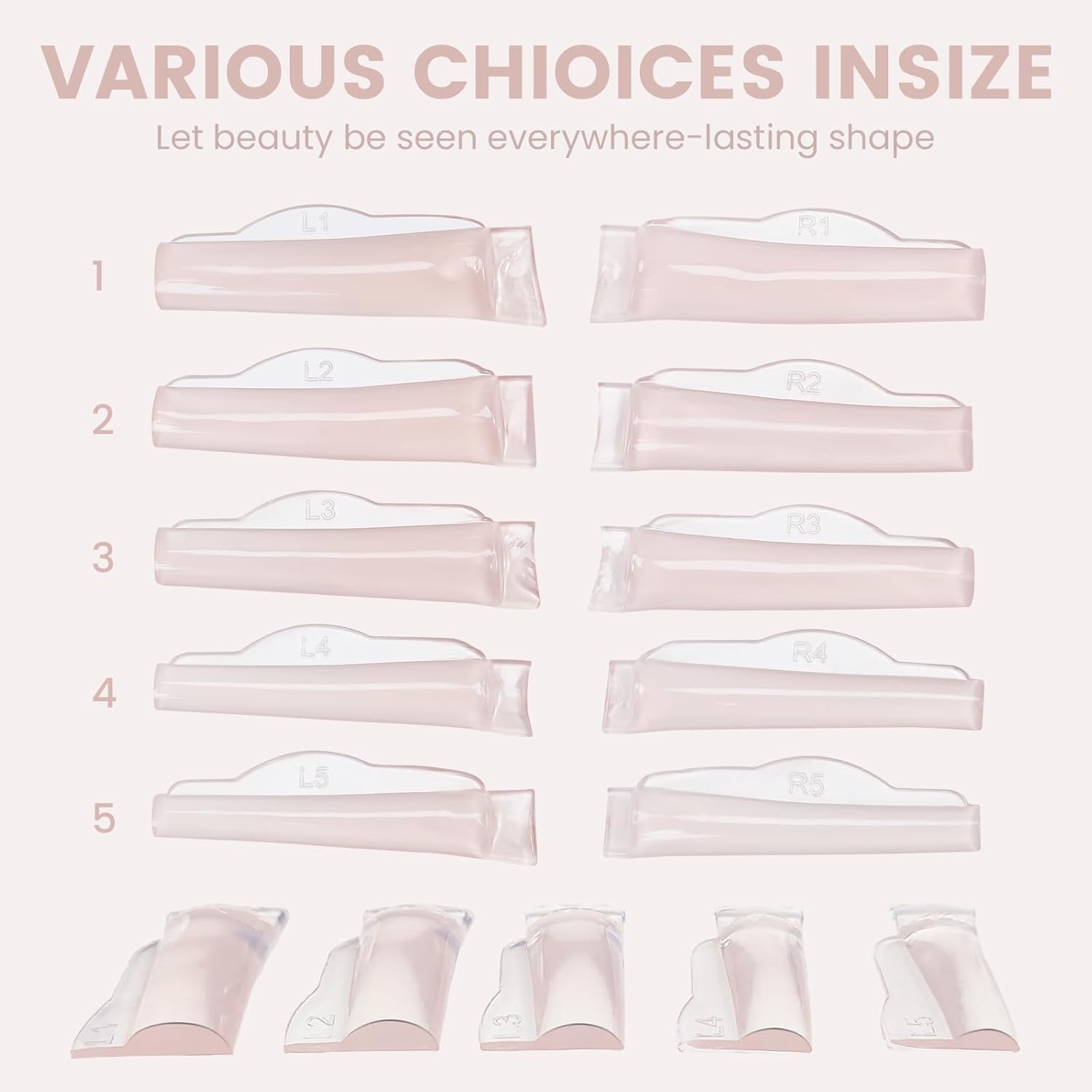 Eyelash Extension C Curl - Libeauty 5 Pairs C Curl Silicone