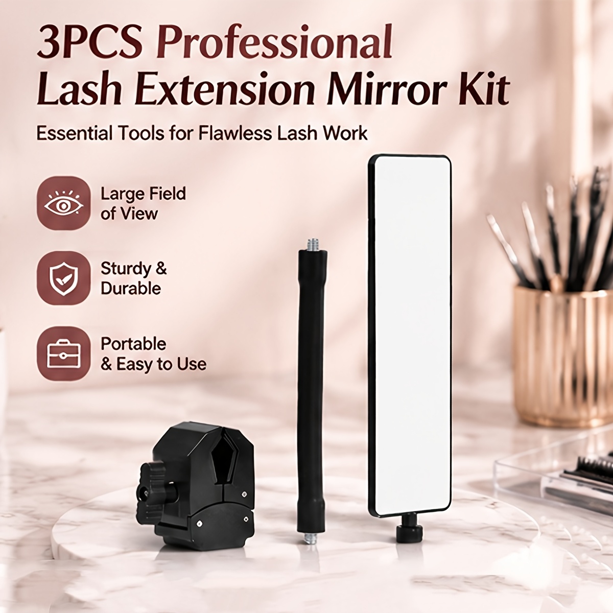 Lash Tile Palette - 3Pcs Professional Eyelash Extension Mirror Set