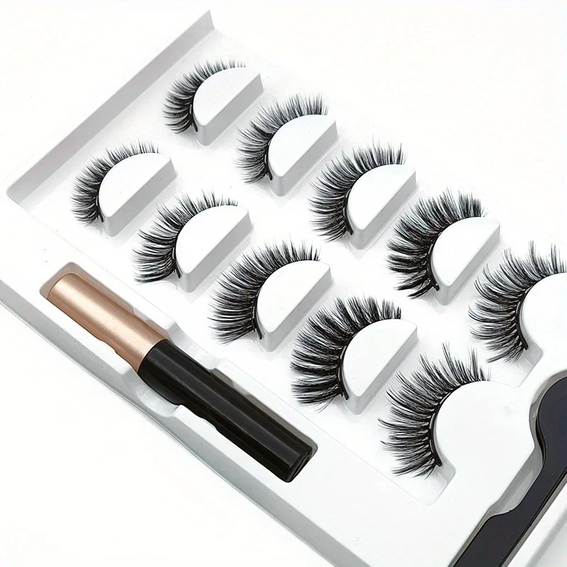 5 Pairs Magnete Eyelashes Set  - огляд і ціна Eyelash Extension Uv Glue