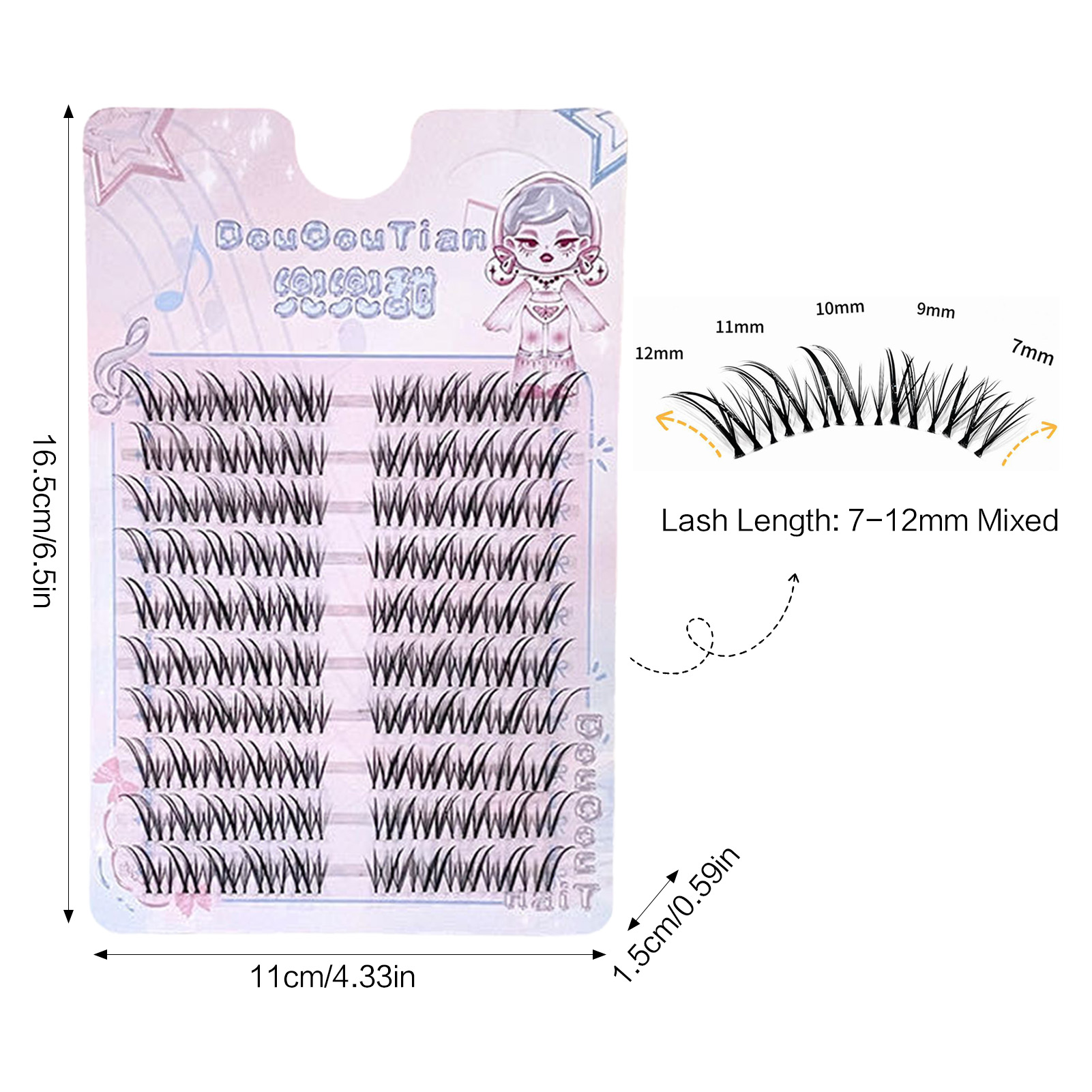 Fox-style False Eyelashes 7-12 - огляд і ціна Eyelash Extension C Curl