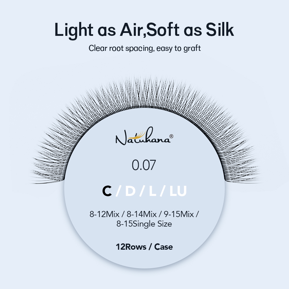 NATUHANA Single Tip 2D YY Lash - огляд і ціна Eyelash Extension Single Lash