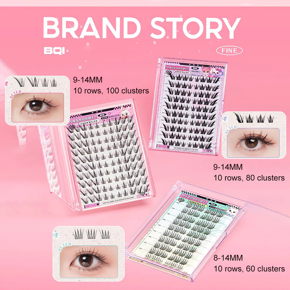BQI 10 Row Glue-Free False Eye - огляд і ціна Eyelash Extension C Curl
