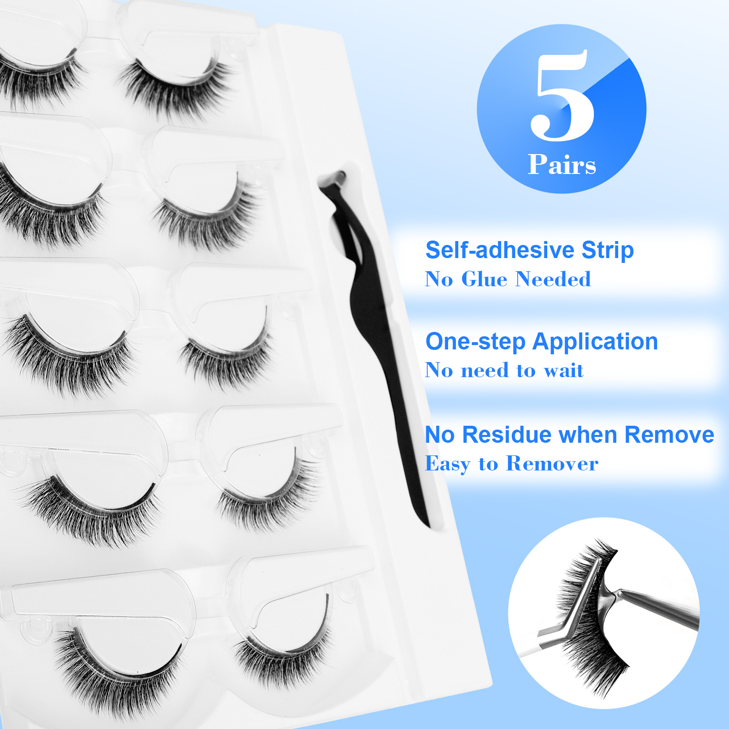 5 Pairs Glue-free Self-adhesiv - огляд і ціна Eyelash Extension Uv Glue